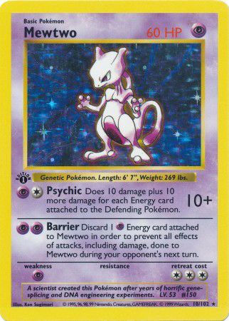 Mewtwo - 10/102 - Holo 1st Edition Base Set 1st Edition (PEDIR FOTOS)